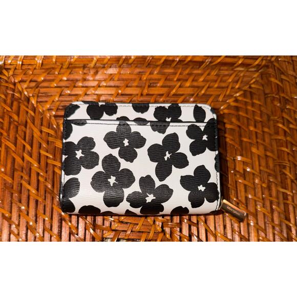 Kate Spade Darcy Graphic Blooms Small Zip Wallet Floral Black White NWT $139 - Picture 5 of 9